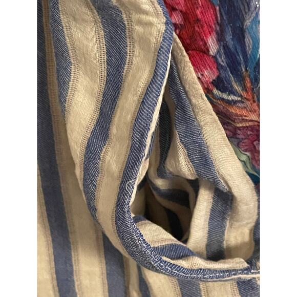 Aratta Silent Journey Floral Stripe Shirt Dress size Medium - Picture 11 of 13